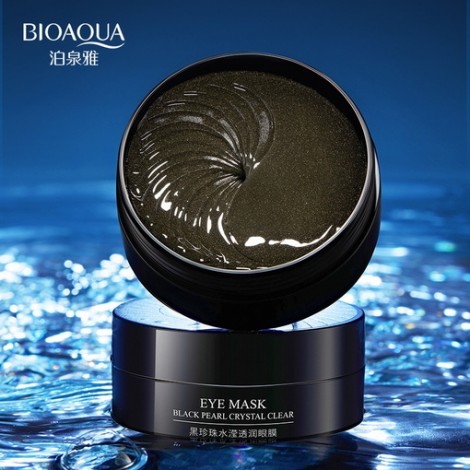 Гидрогелевые патчи черный жемчуг с лифтинг эффектом, антивозрастные Bioaqua Black Pearl Crystal Eye Mask 